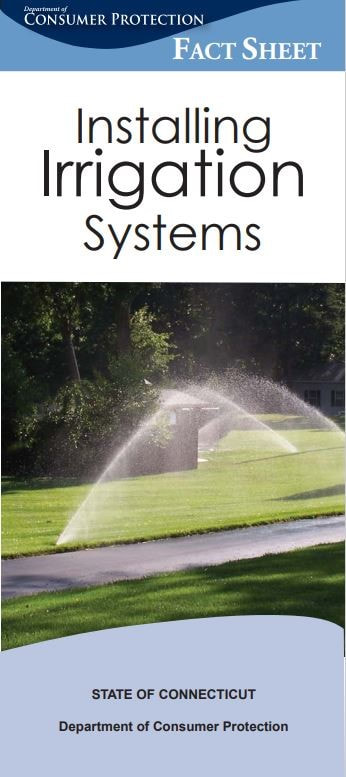 Installing Irrigation Systems brochure by the Department of Consumer Protection